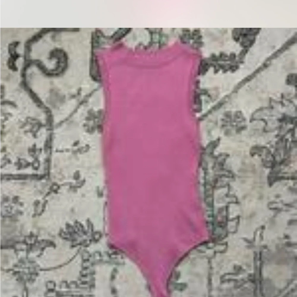 Altar'd State Ribbed Sleeveless Bodysuit in Pink - Picture 4 of 6